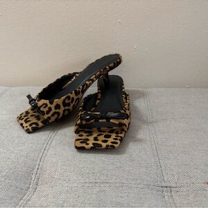 Steve Madden Leopard Print Kitten Heel Mules